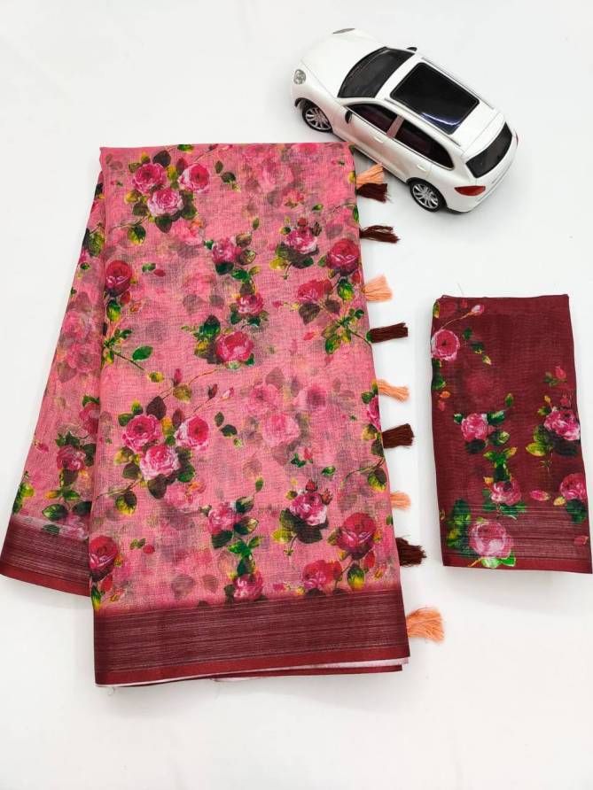 MG 200 Linen Digital Printed Daily Wear Sarees Wholesale Price In Surat